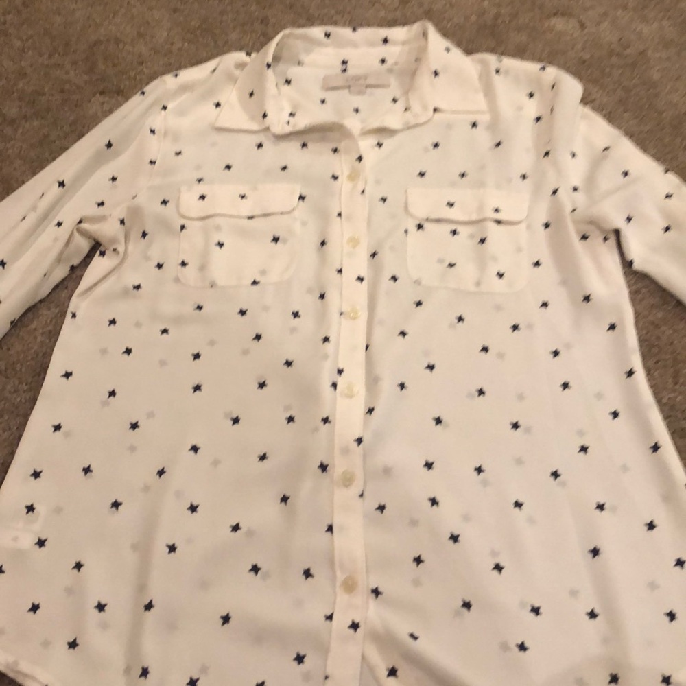 Loft button down shirt with stars